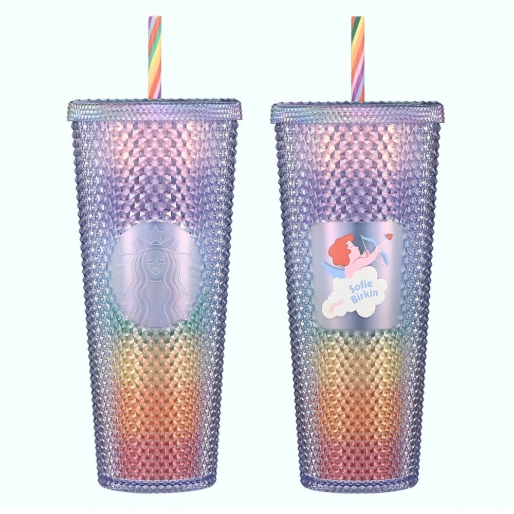 NWT Starbucks Sophie Birkin 2024 Rainbow Pride Studded Bling Venti tumbler